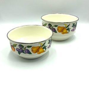 Vintage Graduated Mixing Bowls-2 Bowls Tabletops Unlimited Enamel Essence Fruit